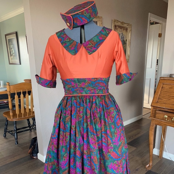 Handmade vintage inspired dress and hat - Picture 1 of 6